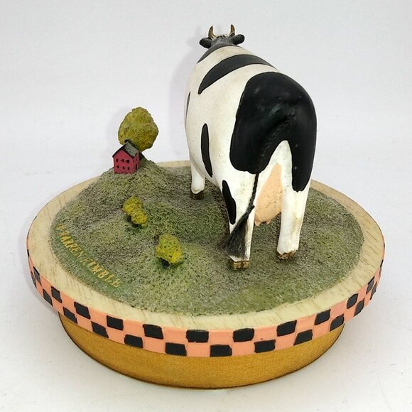 Yankee Candle Topper Lid Country Cow w/ small head Warren Kimble Folk Art - Picture 4 of 7